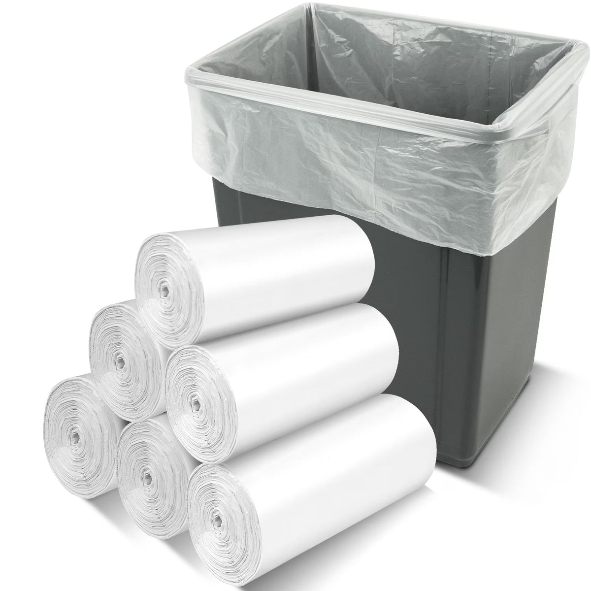 White 8 Gallon Trash Bags I3641