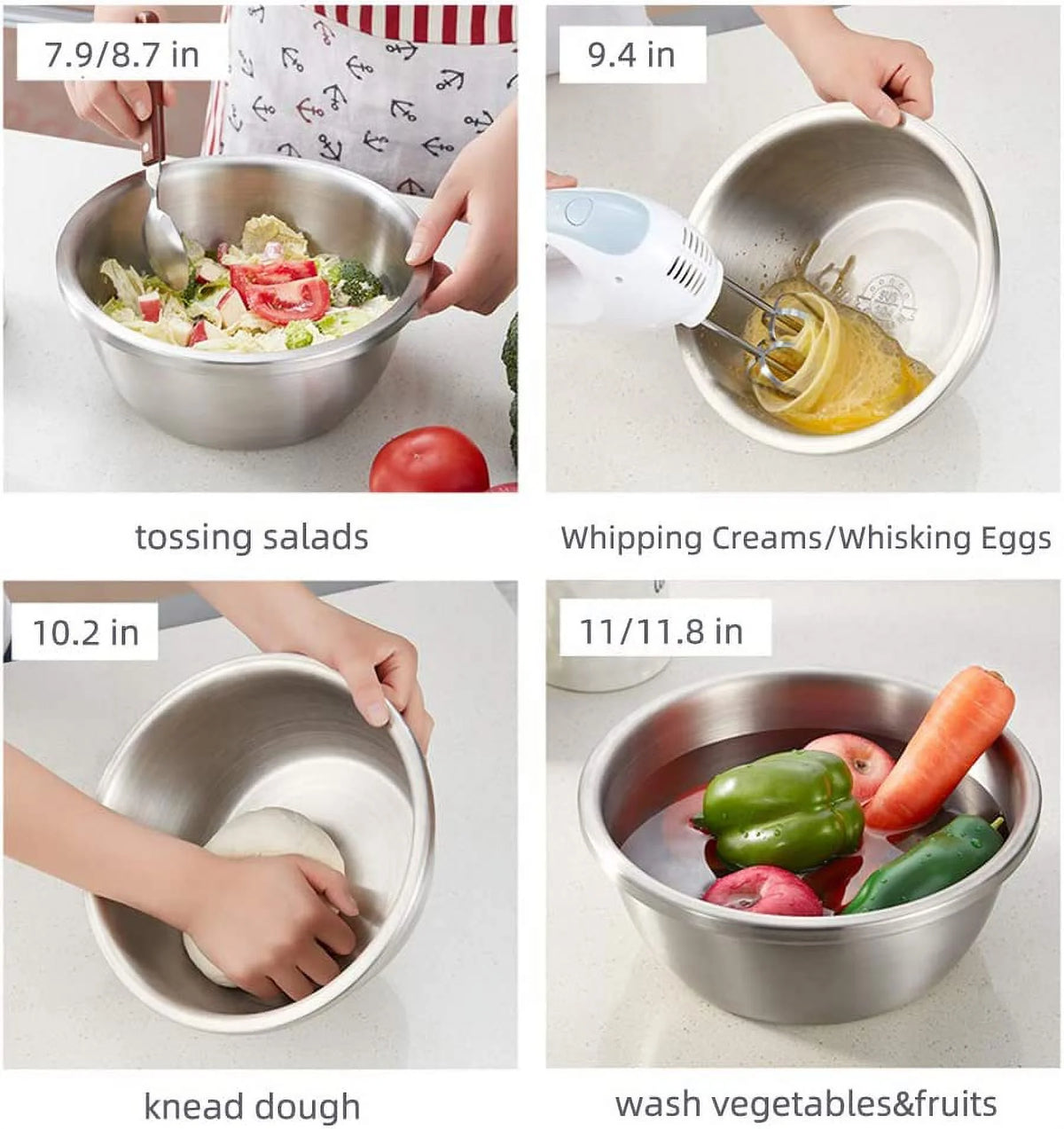 304 Stainless Steel Mixing Bowls Set of 5 P68732