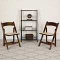 2 Pack Wood Folding Chair with Vinyl Padded Seat V14749
