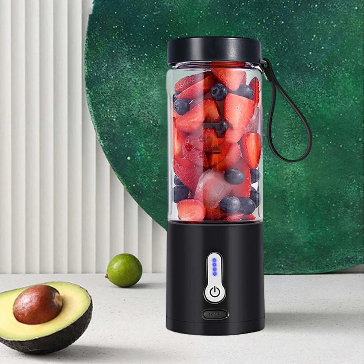 Black 530ml Portable USB Juicer Cup U853481