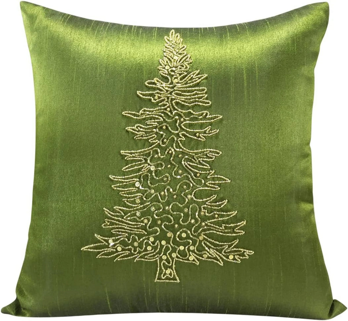 Moss Green Embroidered Euro Sham Cover 26X26 Inches Y561