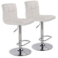 White Adjustable Height Swivel Bar Stool Set of 2 R527