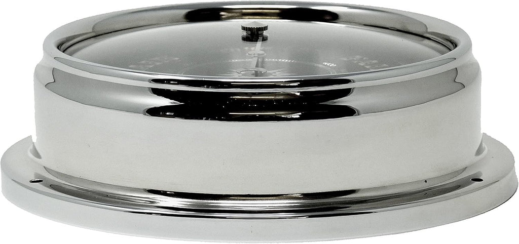 Chrome Barometer with Jet Black Dial, Heavy Brass Case P29983