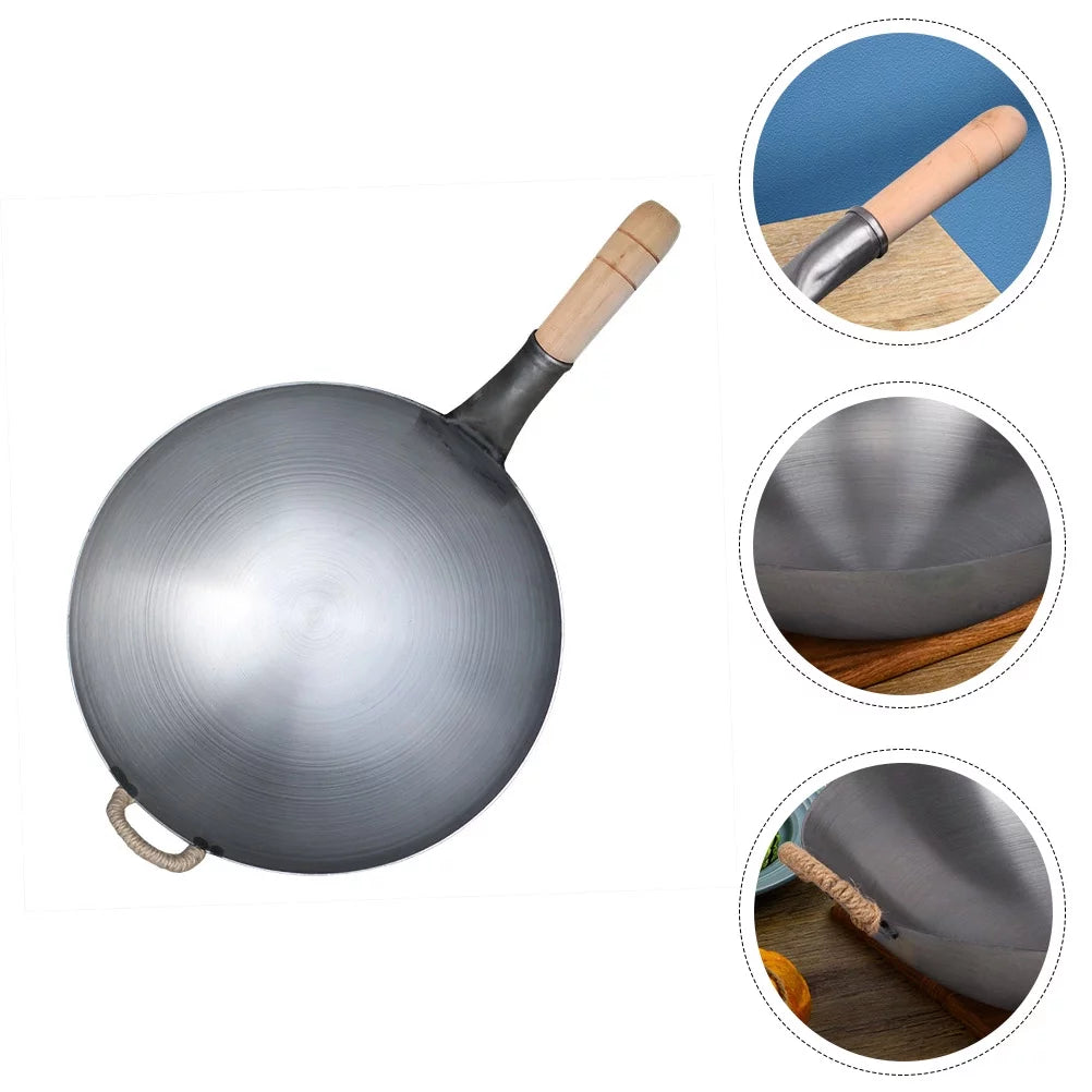 Stainless Steel Single Handle Wok D1656