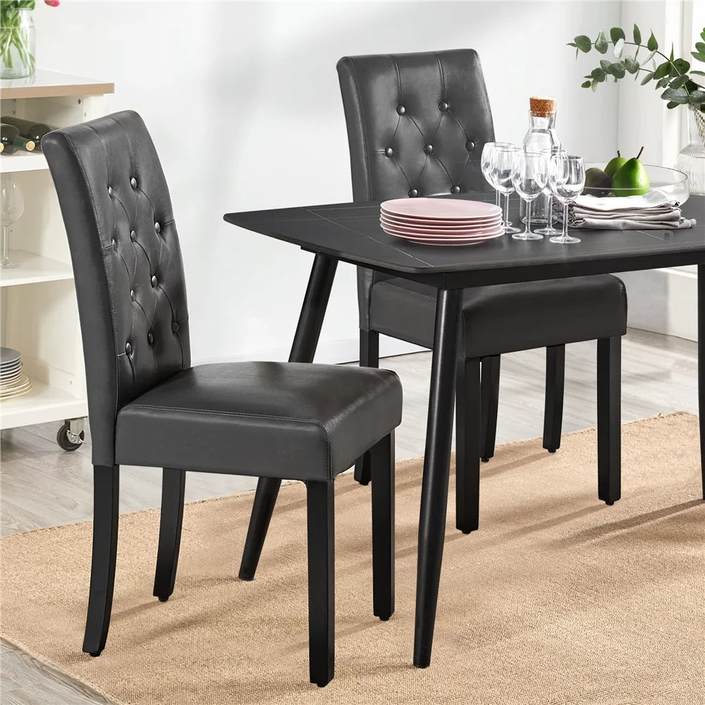 Gray Tufted Padded Dining Chair Set of 2 W60552