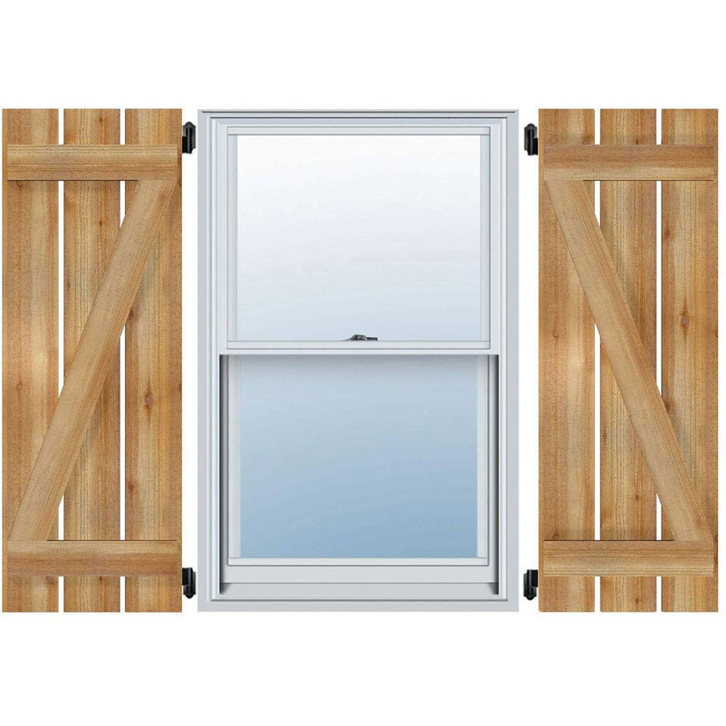 Rough Sawn Western Red Cedar Board-n-Batten Shutters J482
