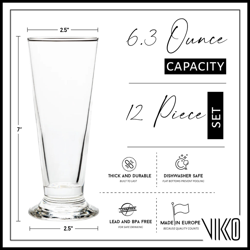 6.3 Ounce Clear Glass Smoothie Glasses Set of 12 U1868