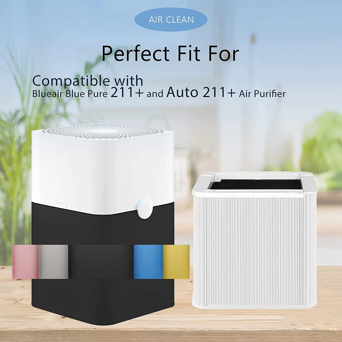 Auto Replacement Filter Compatible with Blueair Blue Pure 211+ Auto Air Cleaner Purifier, Pack of 2 B361861