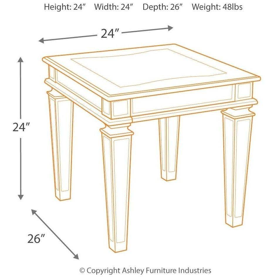 Silver Rectangular End Table M733