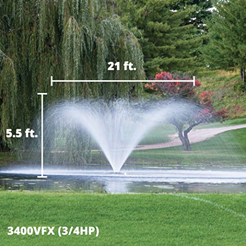 3/4 Horse Power 120V Aerating Pond Fountain with 50 ft Power Cord L8455