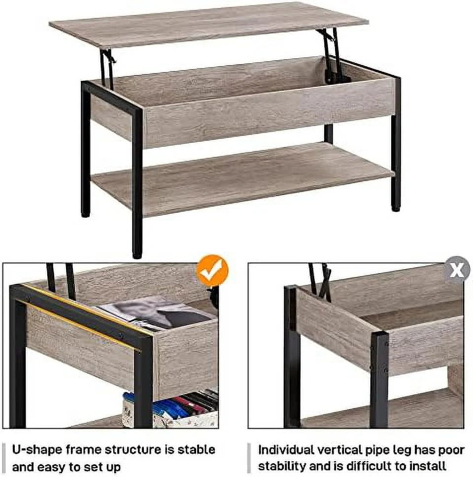 Lift Top Coffee Table Set of 3 with Hidden Compartments N8347