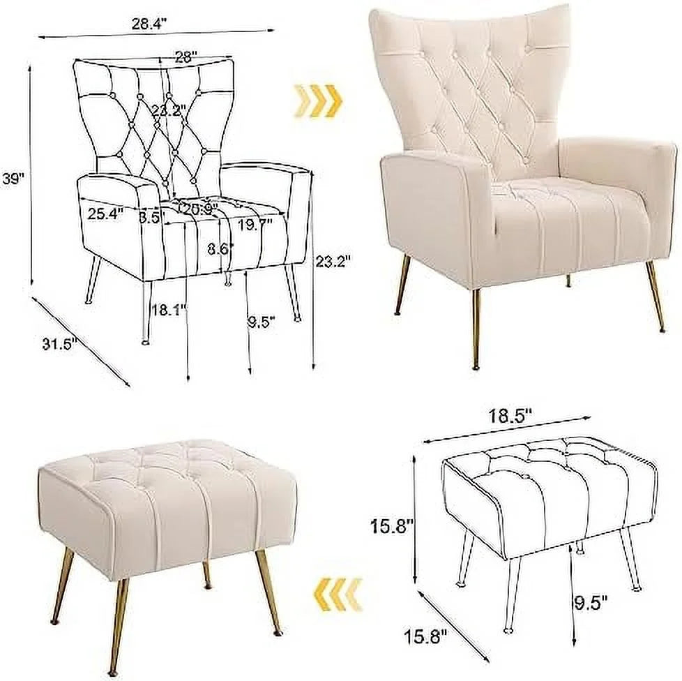 Teddy Accent Chair with Ottoman R83997