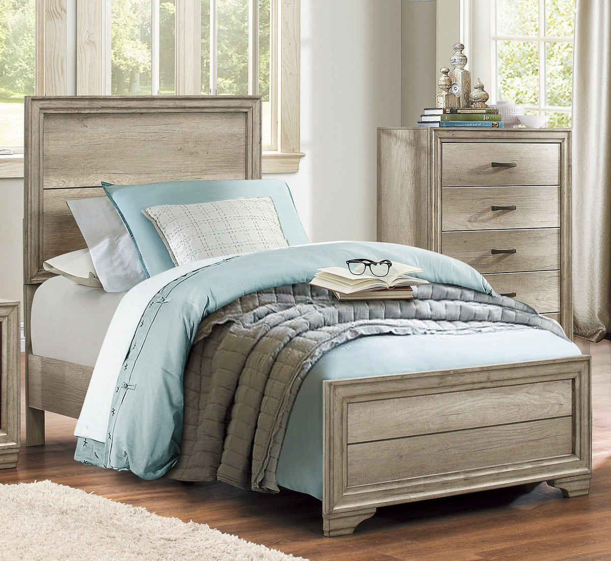 Rustic Twin Panel Bed P179