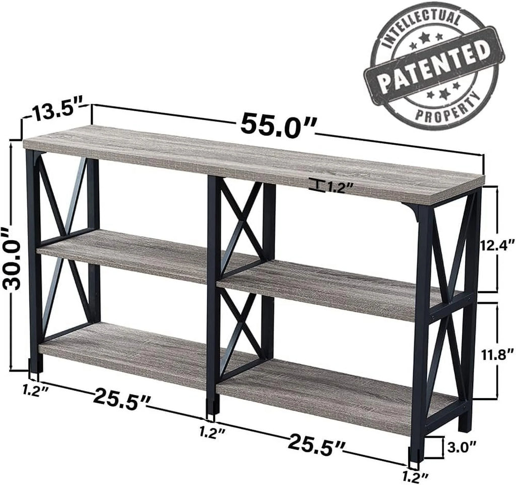 Light Grey Oak 47 Inch Storage Console Table K625020
