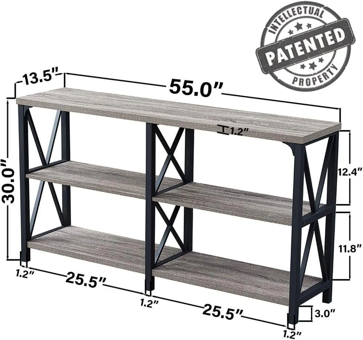 Light Grey Oak 47 Inch Storage Console Table K625020