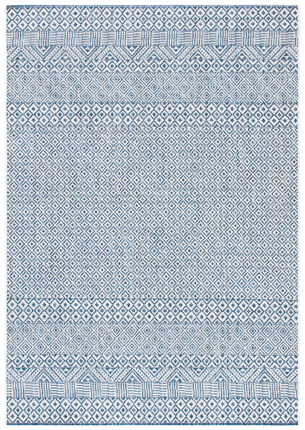 Blue Navy Geometric Area Rug C351608