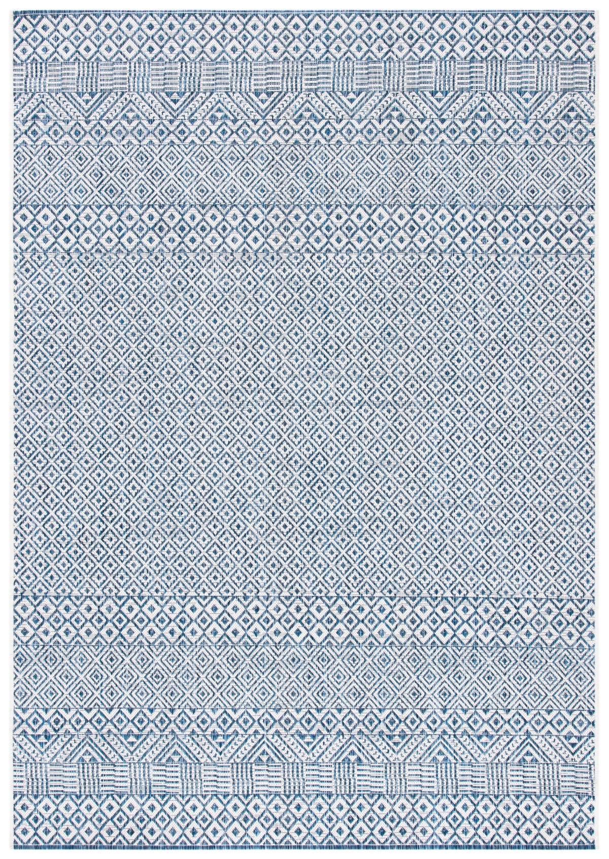 Blue Navy Geometric Area Rug C351608