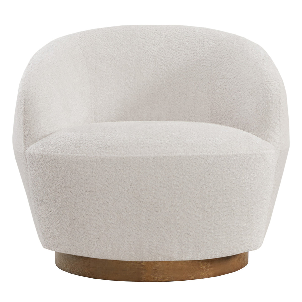 White Fabric Swivel Barrel Accent Chair X7695