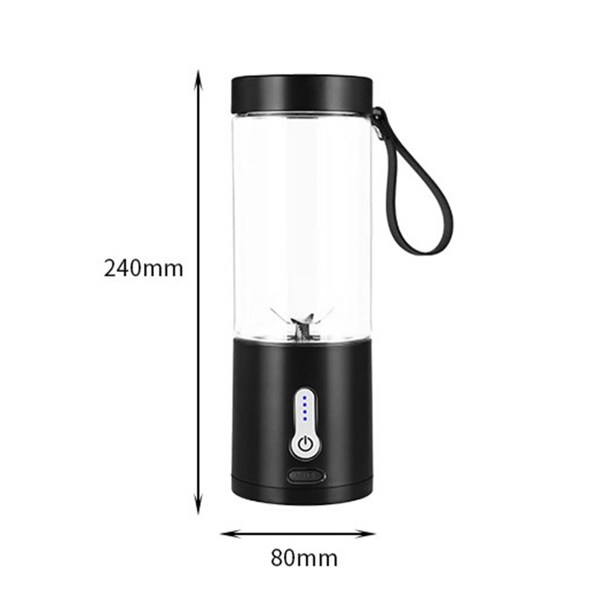 Black 530ml Portable USB Juicer Cup U853481