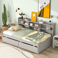 Grey Wood Bed with 2 Storage Drawers G84919