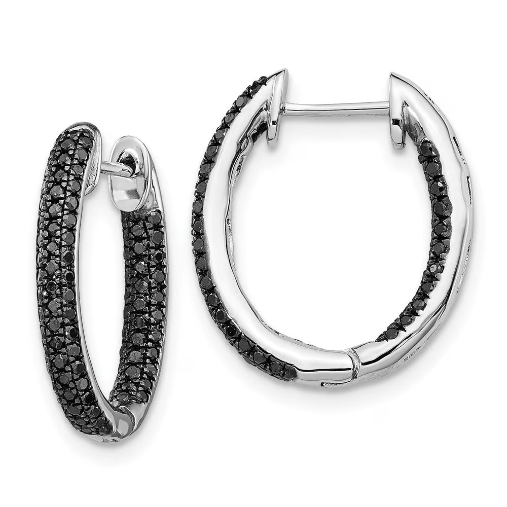 All Black Diamond Hoop Earrings G7361