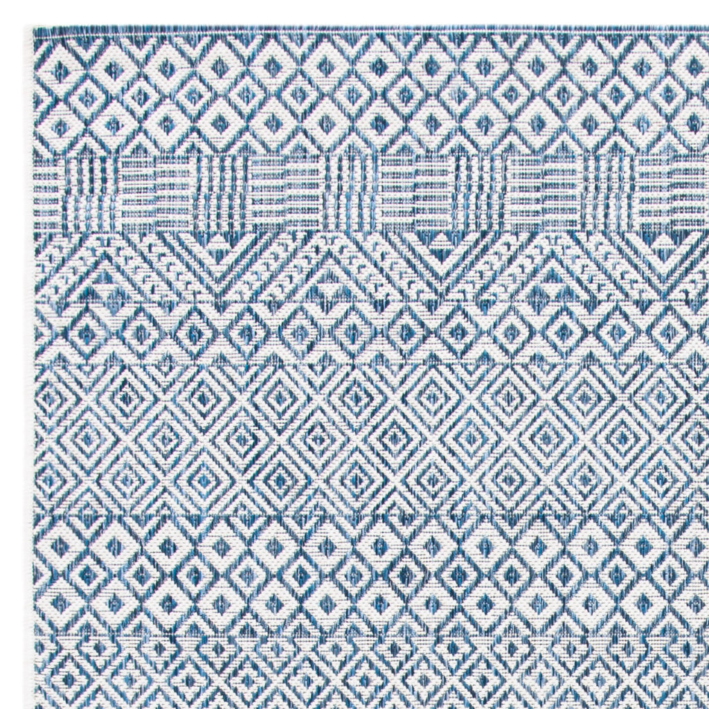 Blue Navy Geometric Area Rug C351608