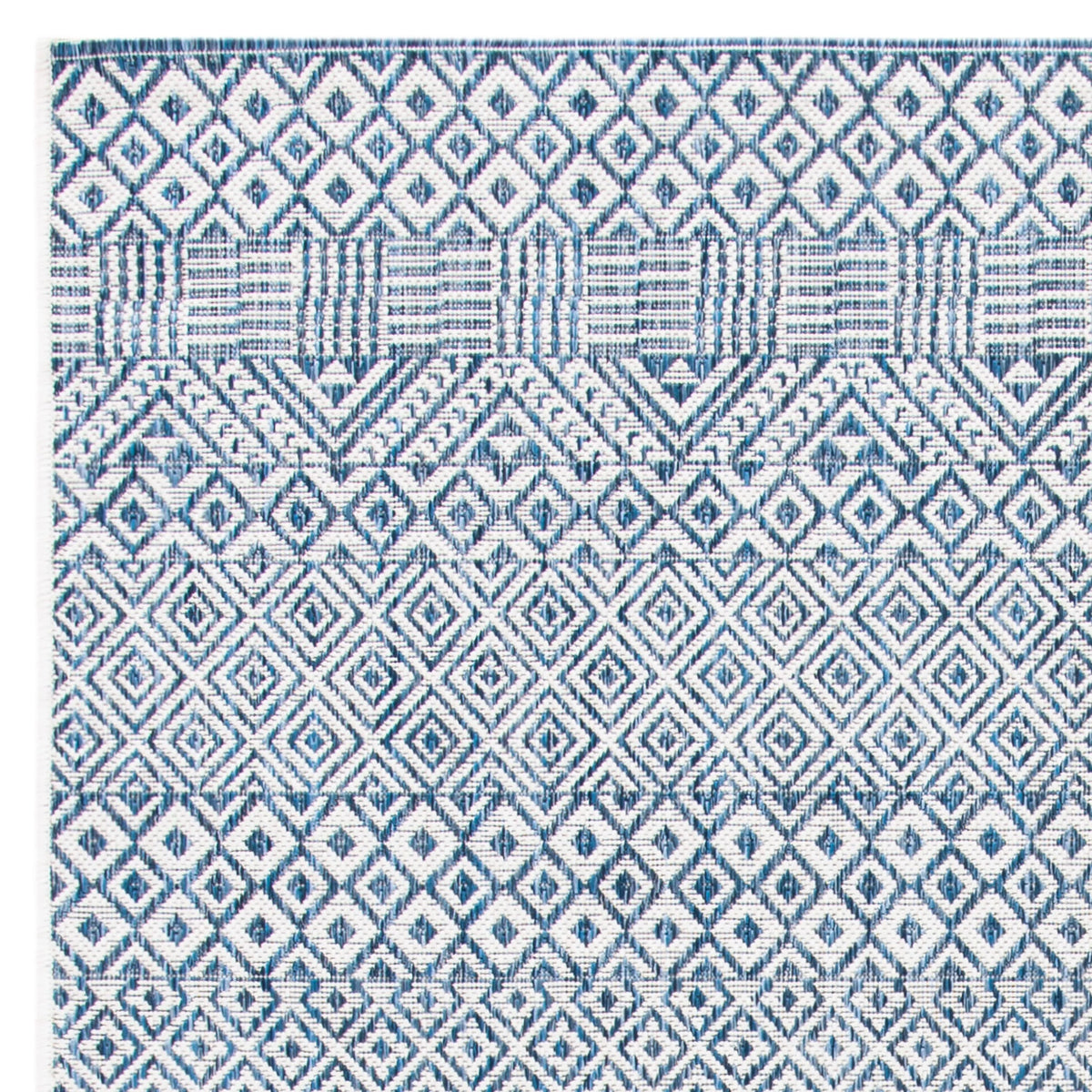 Blue Navy Geometric Area Rug C351608