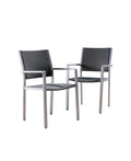 Gray Outdoor Dining Chairs Set of 2 U202