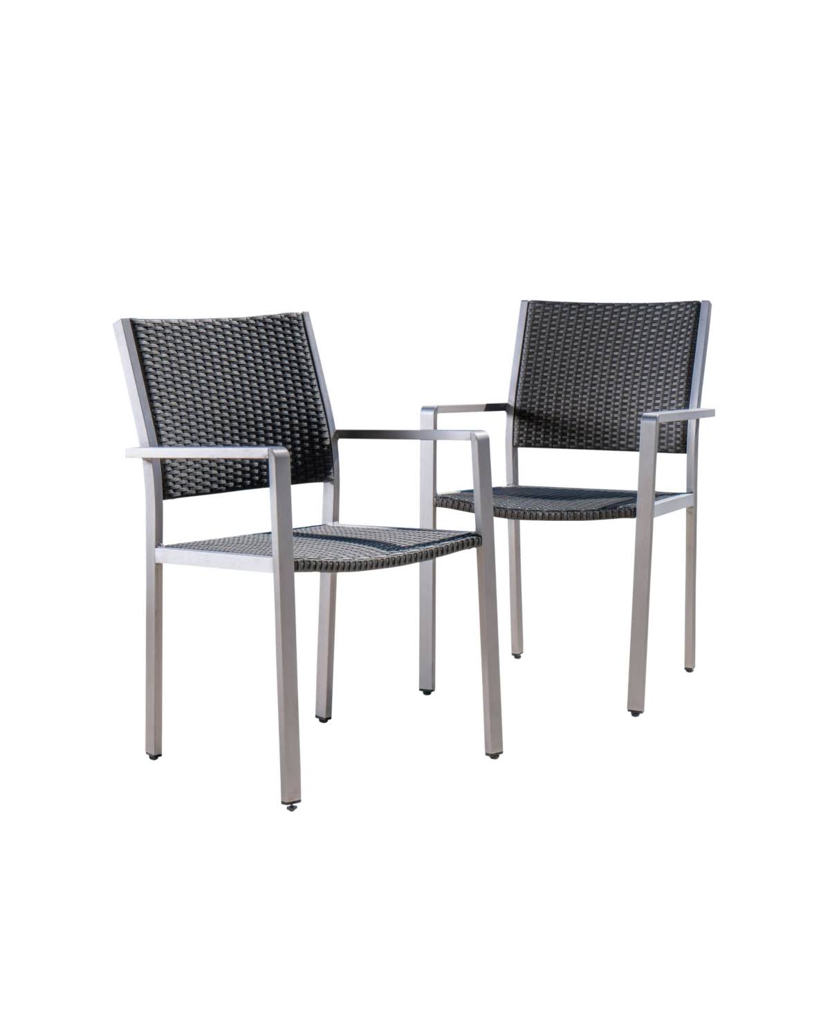 Gray Outdoor Dining Chairs Set of 2 U202