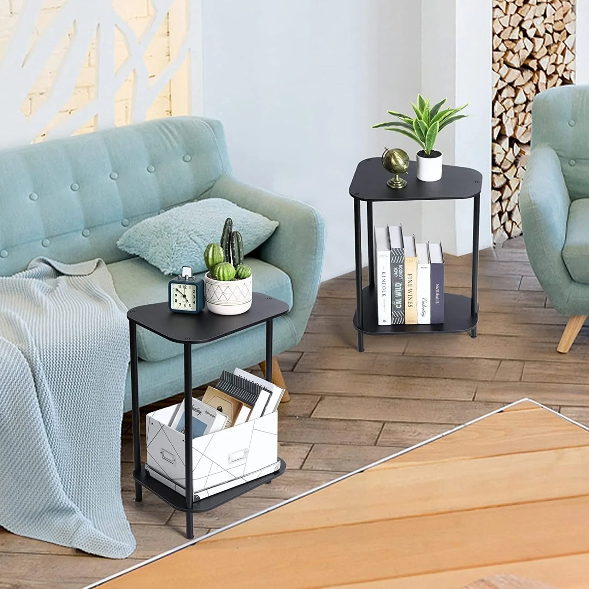 Black End Tables Set of 2 Z311924
