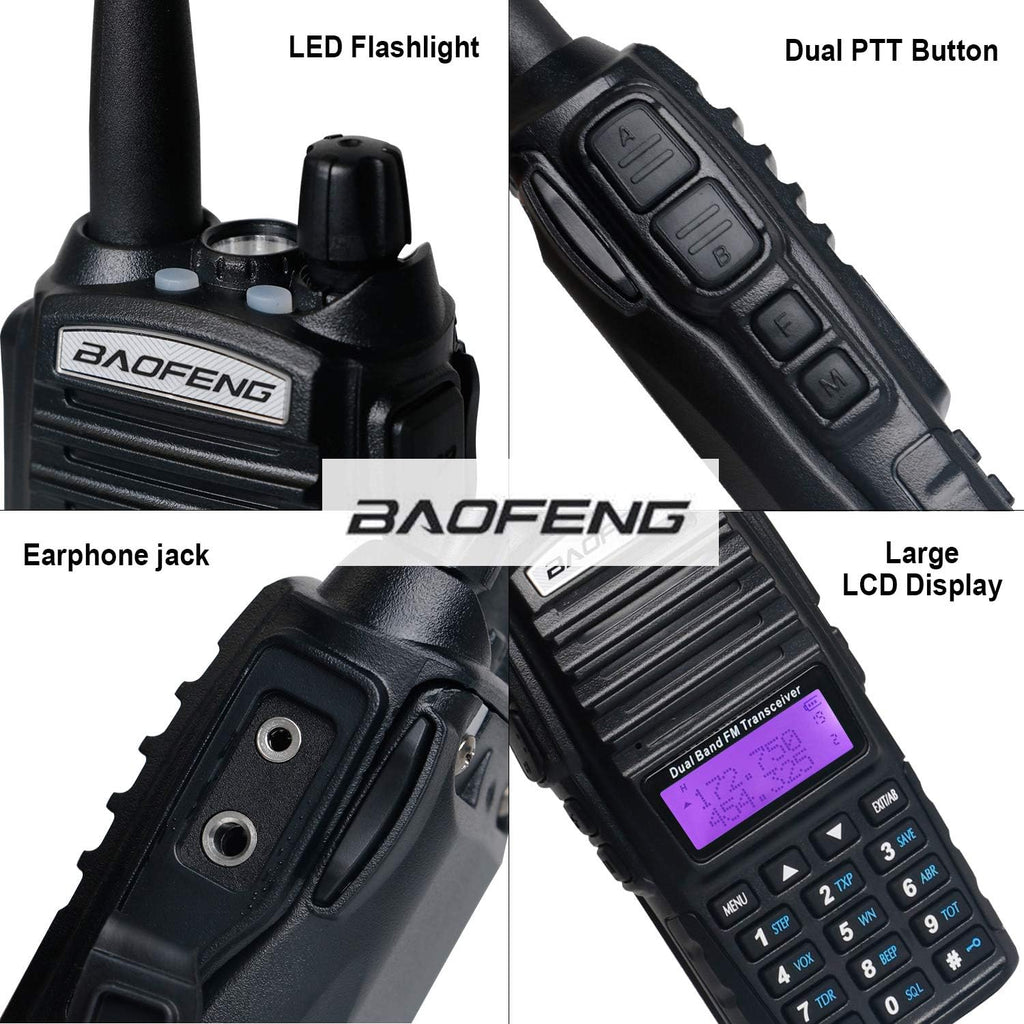 Black 2 Pack Walkie Talkies with Programming Cable and Handheld Speaker Mic K179