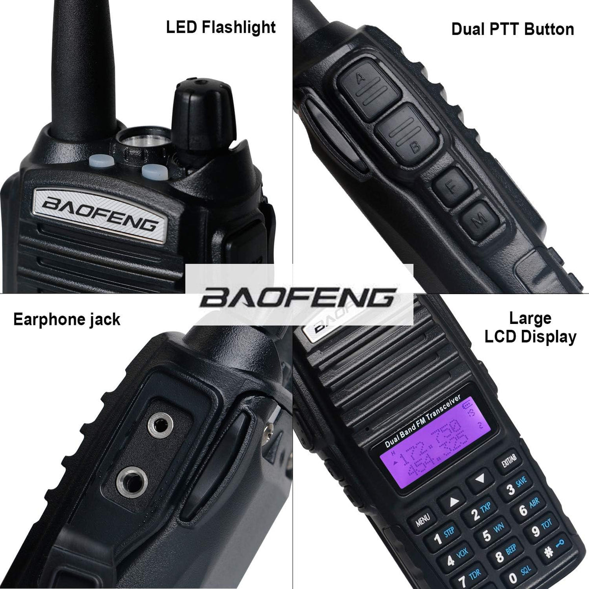 Black 2 Pack Walkie Talkies with Programming Cable and Handheld Speaker Mic K179