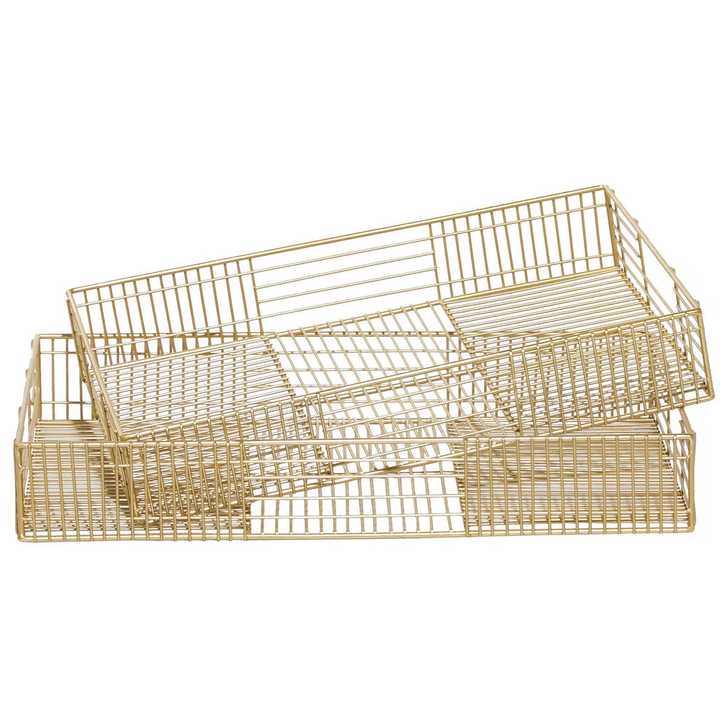 Gold Metal Tray Set of 2 P677600