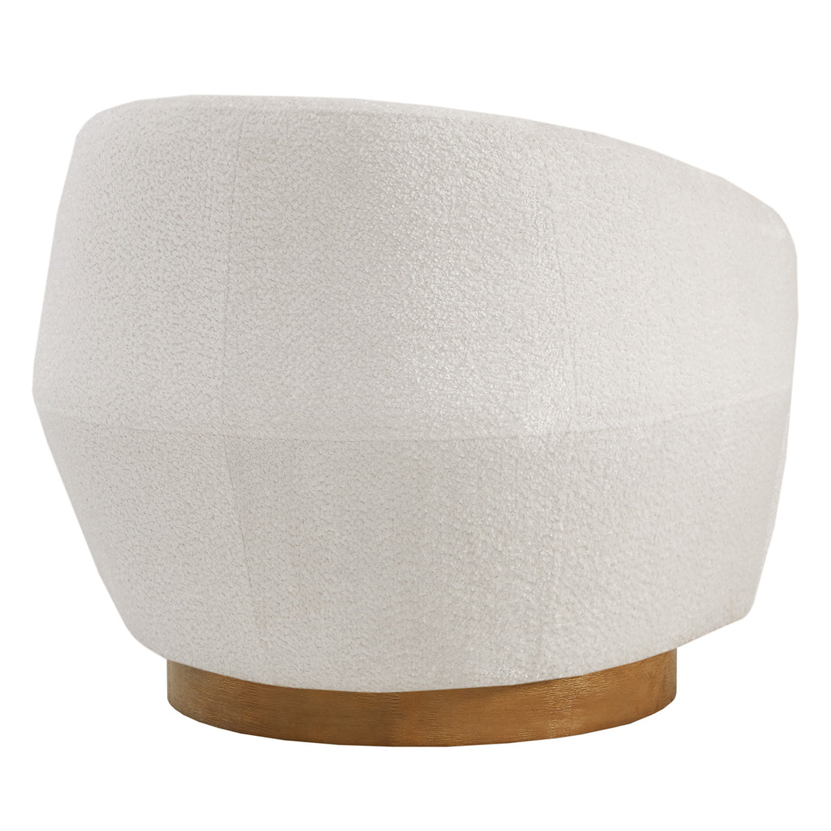White Fabric Swivel Barrel Accent Chair X7695