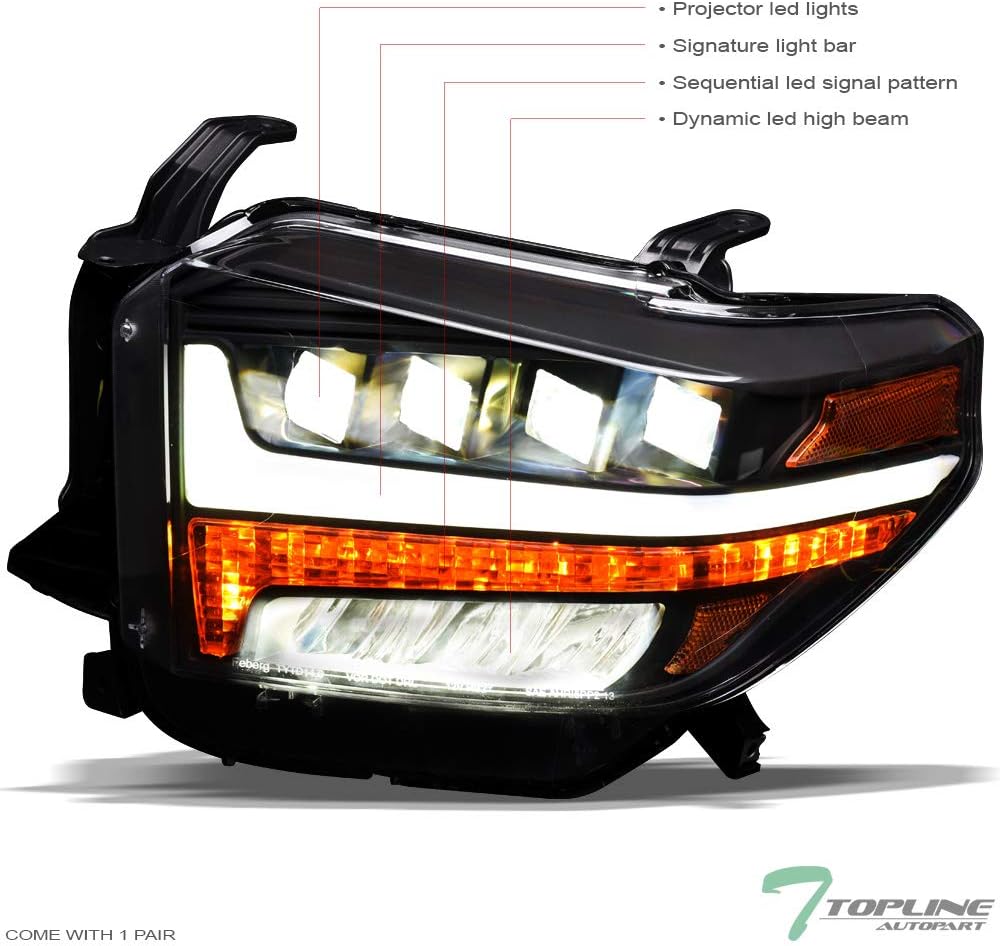 Black Housing Full LED Sequential Quad Projector Headlights K771